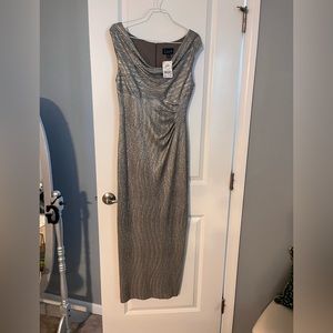 Silver/Champagne long cocktail/prom/homecoming dress